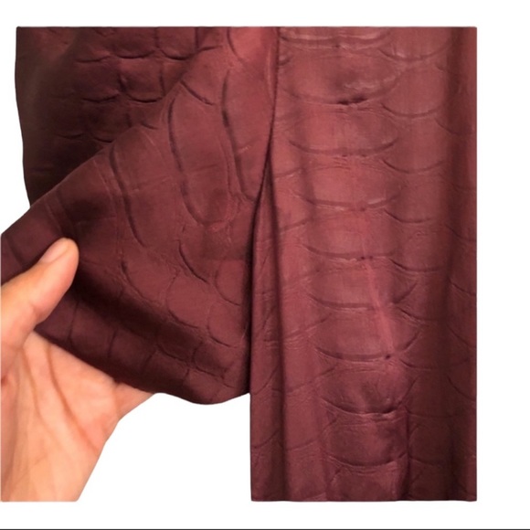 sea new york maroon simone snake satin midi dress - Picture 9 of 13